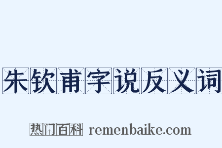 朱钦甫字说反义词是什么意思的图片